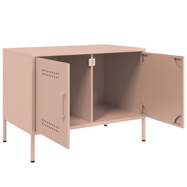 vidaXL Tv-bänk 2 st rosa 68x39x50,5 cm stål