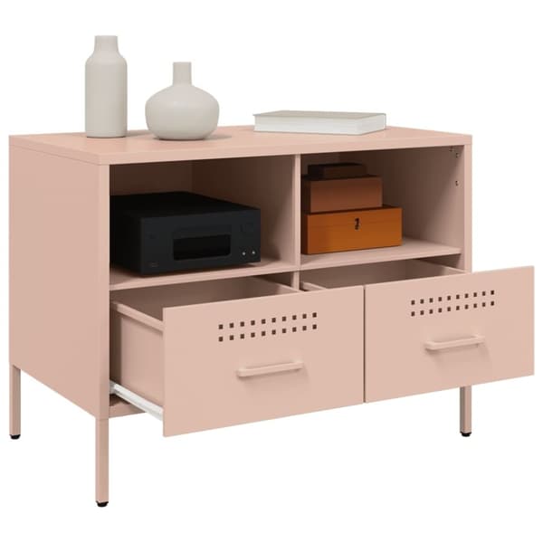 vidaXL TV-tasot 2 kpl pinkki 68x39x50,5 cm teräs