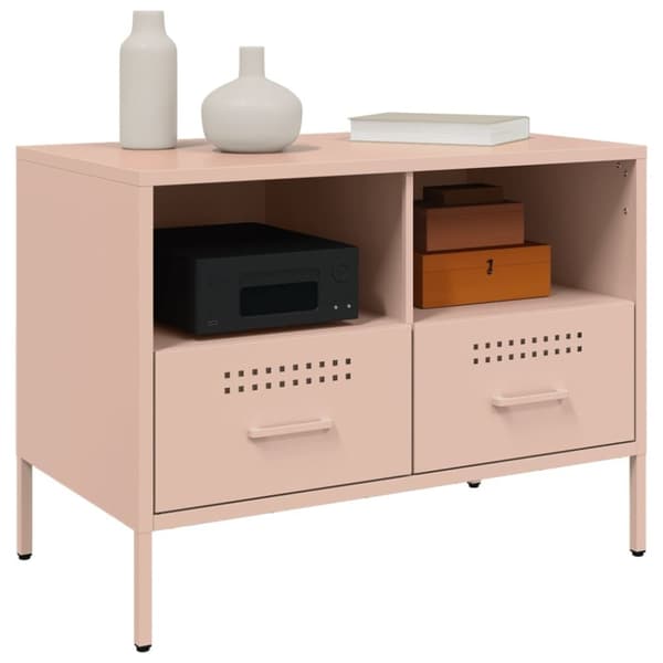 vidaXL TV-benker 2 stk rosa 68x39x50,5 cm stål