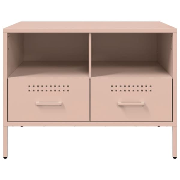 vidaXL TV-benker 2 stk rosa 68x39x50,5 cm stål