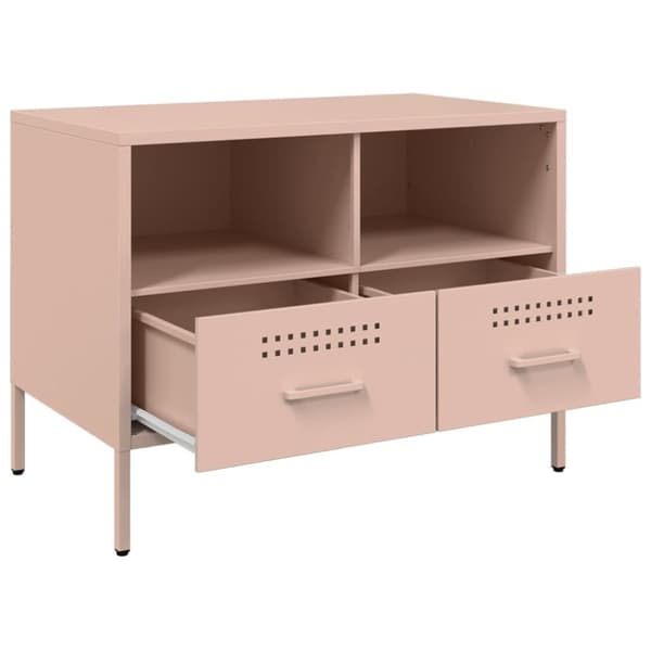 vidaXL TV-benker 2 stk rosa 68x39x50,5 cm stål