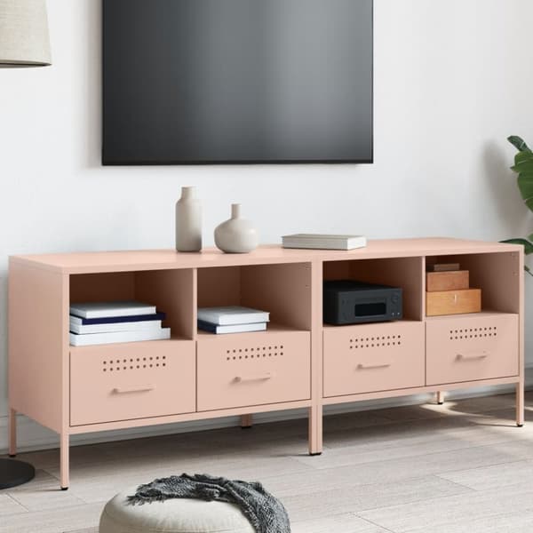 vidaXL TV-benker 2 stk rosa 68x39x50,5 cm stål