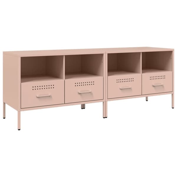 vidaXL TV-benker 2 stk rosa 68x39x50,5 cm stål