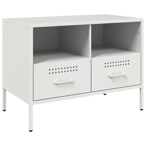 vidaXL TV-benk hvit 68x39x50,5 cm stål