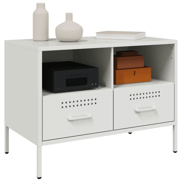 vidaXL TV-benk hvit 68x39x50,5 cm stål