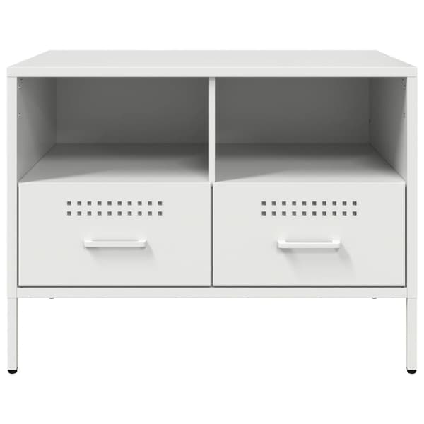 vidaXL TV-benk hvit 68x39x50,5 cm stål