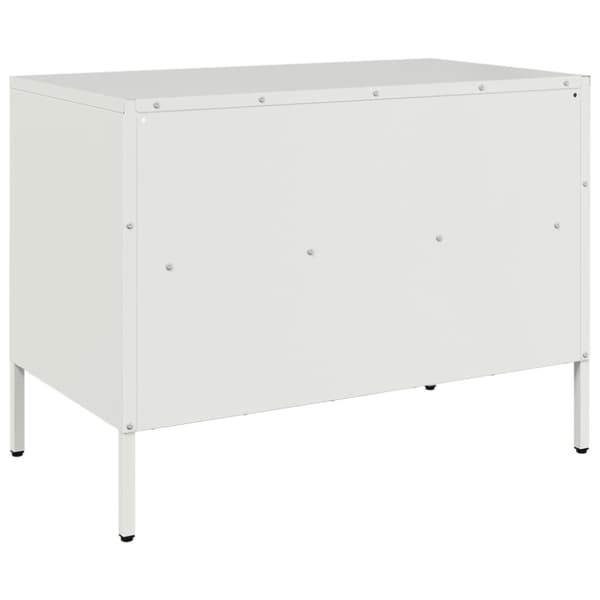 vidaXL TV-benk hvit 68x39x50,5 cm stål