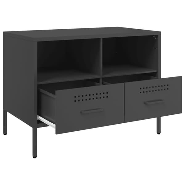 vidaXL TV-benk svart 68x39x50,5 cm stål