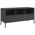 Miniatyrbilde 3 av 11: vidaXL TV-benk svart 100,5x39x50,5 cm stål