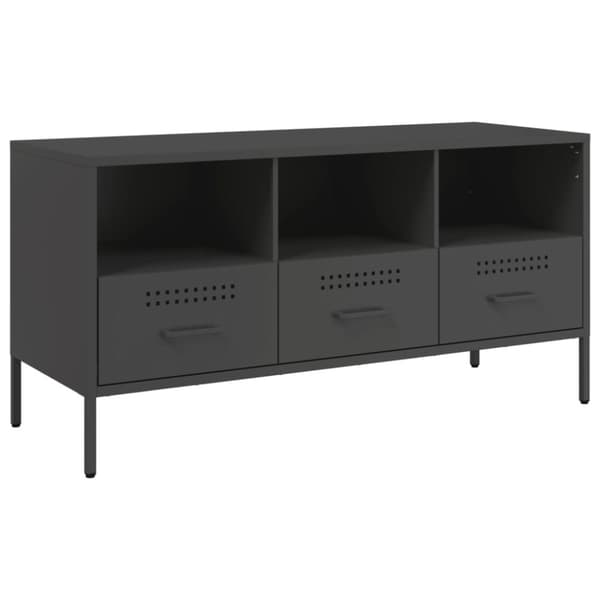 vidaXL TV-benk svart 100,5x39x50,5 cm stål