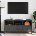 Miniatyrbilde 4 av 11: vidaXL TV-benk svart 100,5x39x50,5 cm stål