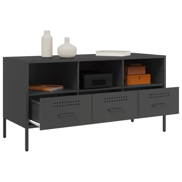 vidaXL TV-benk svart 100,5x39x50,5 cm stål