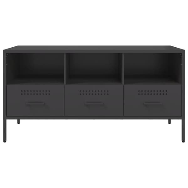 vidaXL TV-benk svart 100,5x39x50,5 cm stål