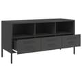 Miniatyrbilde 10 av 11: vidaXL TV-benk svart 100,5x39x50,5 cm stål
