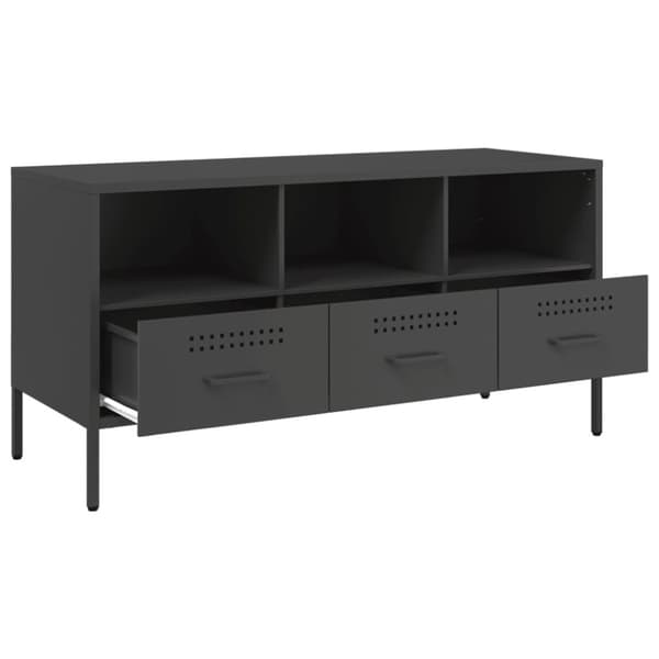 vidaXL TV-benk svart 100,5x39x50,5 cm stål
