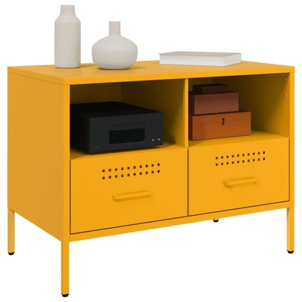 vidaXL tv-bord 68x39x50,5 cm stål sennepsgul