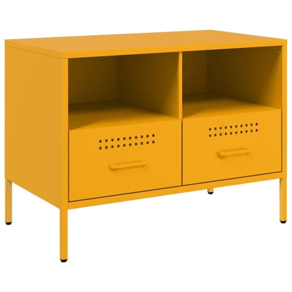 vidaXL tv-bord 68x39x50,5 cm stål sennepsgul