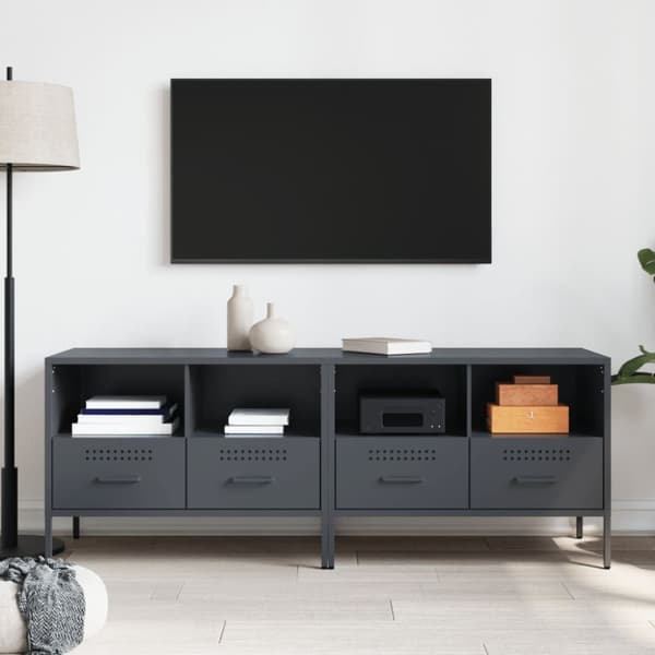 vidaXL TV-benker 2 stk antrasitt 68x39x50,5 cm stål