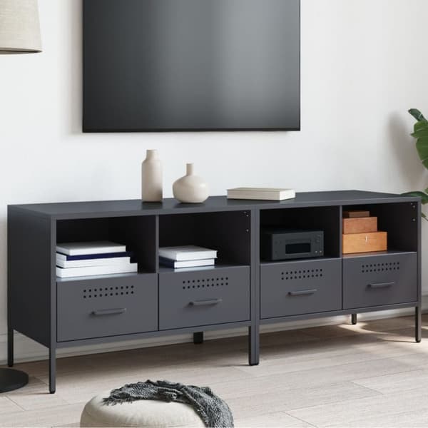 vidaXL TV-benker 2 stk antrasitt 68x39x50,5 cm stål