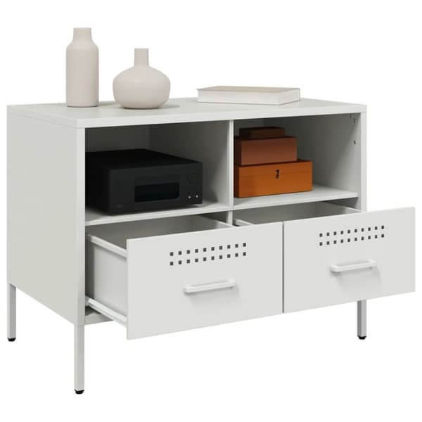 vidaXL Nattbord 2 stk hvit 68x39x50,5 cm stål