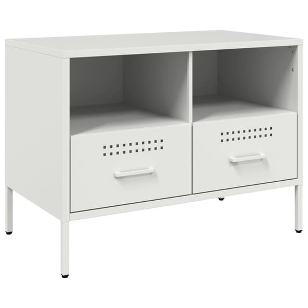 vidaXL Nattbord 2 stk hvit 68x39x50,5 cm stål
