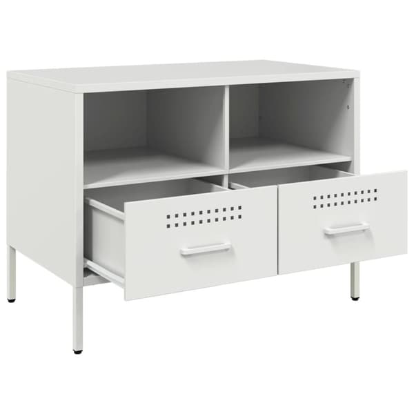vidaXL Nattbord 2 stk hvit 68x39x50,5 cm stål