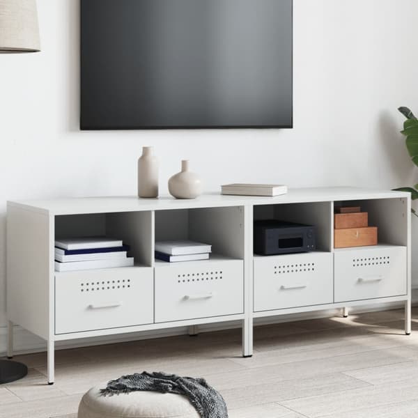 vidaXL Nattbord 2 stk hvit 68x39x50,5 cm stål