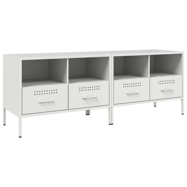 vidaXL Nattbord 2 stk hvit 68x39x50,5 cm stål