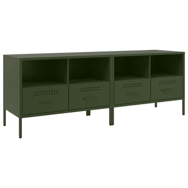 vidaXL TV-skåp 2 st olivgrön 68x39x50,5 cm stål