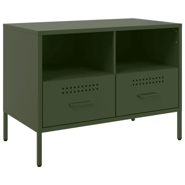 vidaXL TV-skåp 2 st olivgrön 68x39x50,5 cm stål