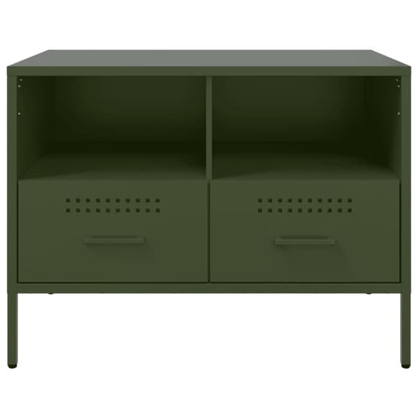 vidaXL TV-skåp 2 st olivgrön 68x39x50,5 cm stål