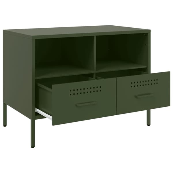 vidaXL TV-skåp 2 st olivgrön 68x39x50,5 cm stål