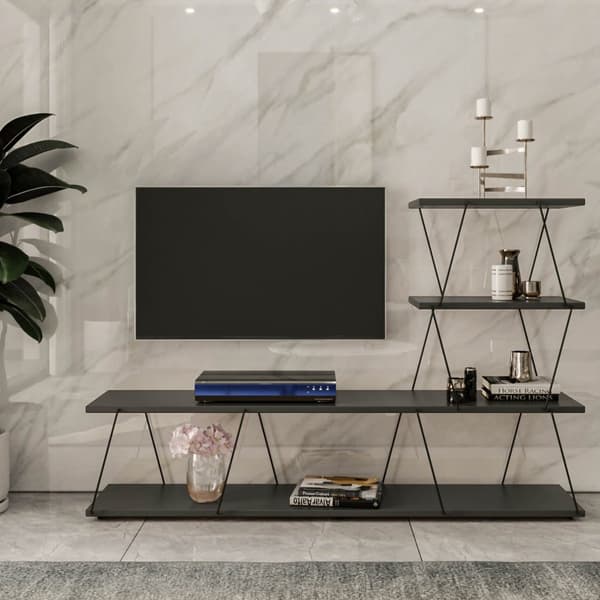 Chic Home Carita TV-taso L150 cm, tummanharmaa