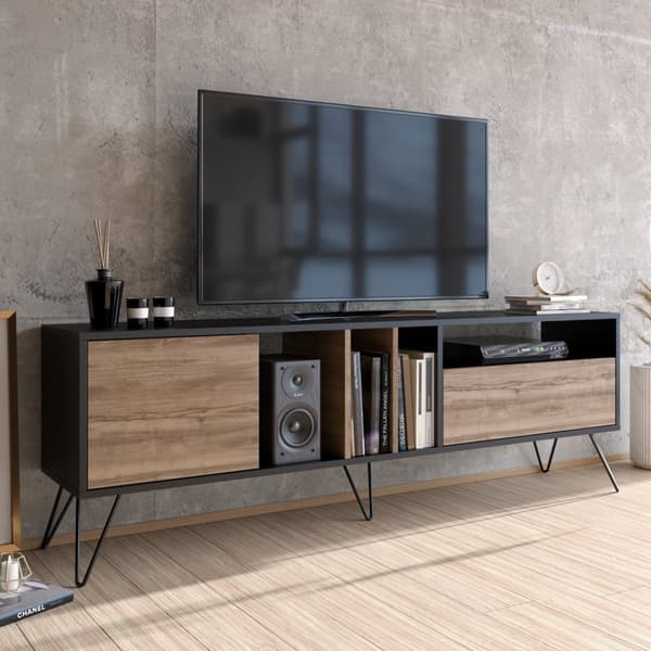 Chic Home Veijo TV-taso L180 cm, ruksea/musta