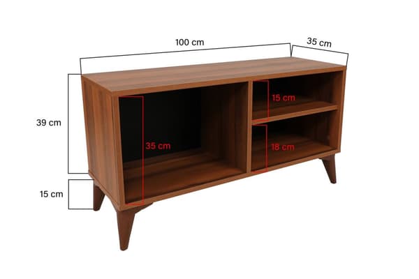 Chic Home Zinoa TV-taso 100 cm, tummanruskea