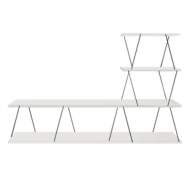 Chic Home Carita TV-taso hyllyillä 150 cm, valkoinen