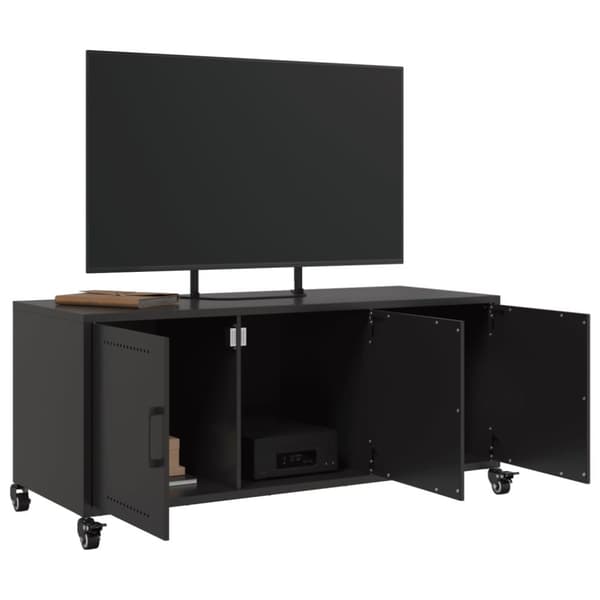 vidaXL TV-benk svart 100,5x39x43,5 cm stål