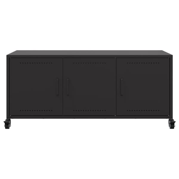 vidaXL TV-benk svart 100,5x39x43,5 cm stål