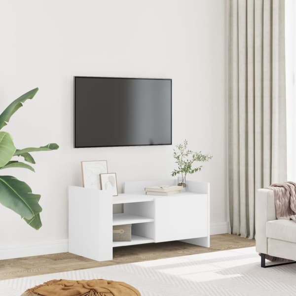 vidaXL TV-taso valkoinen 80x35x40 cm tekninen puu