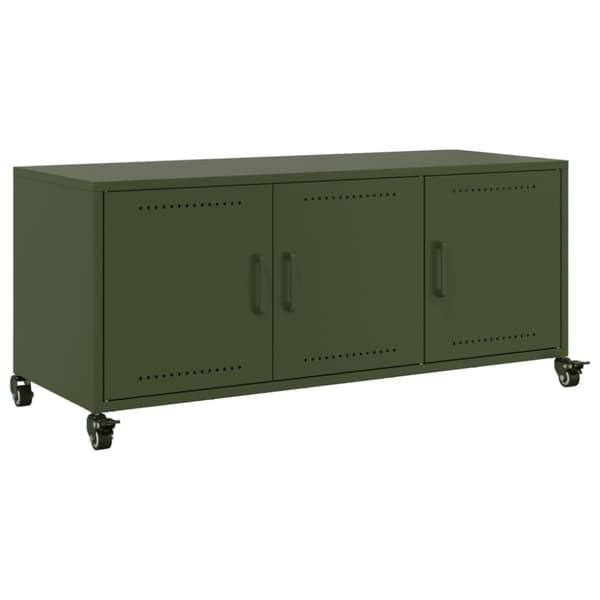 vidaXL tv-bord 100,5x39x43,5 cm stål olivengrøn