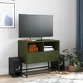 Miniatyrbilde 4 av 11: vidaXL TV-benk olivengrønn 68x39x60,5 cm stål