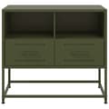 Miniatyrbilde 7 av 11: vidaXL TV-benk olivengrønn 68x39x60,5 cm stål