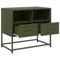 Miniatyrbilde 10 av 11: vidaXL TV-benk olivengrønn 68x39x60,5 cm stål