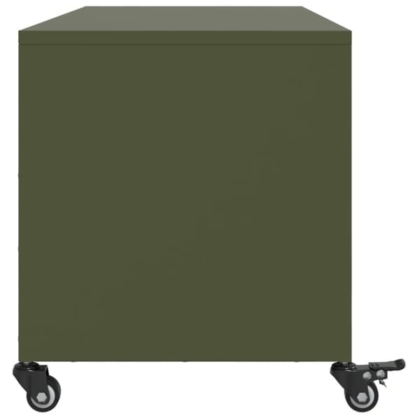 vidaXL tv-bord 100,5x39x43,5 cm stål olivengrøn