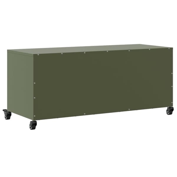 vidaXL tv-bord 100,5x39x43,5 cm stål olivengrøn