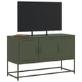 Miniatyrbilde 5 av 11: vidaXL TV-benk olivengrønn 100,5x39x60,5 cm stål