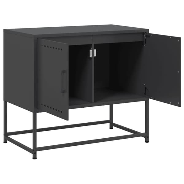 vidaXL TV-benk svart 68,5x39x60,5 cm stål