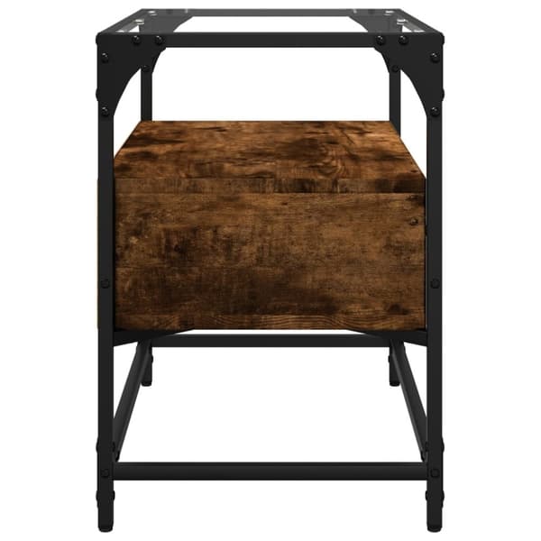 vidaXL TV-taso lasinen pöytälevy savutammi 60x35x51 cm tekninen puu