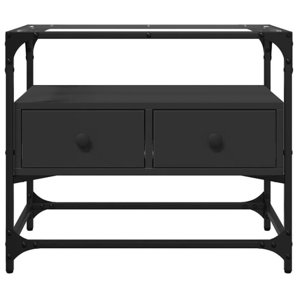 vidaXL tv-bord med glastop 60x35x51 cm konstrueret træ sort
