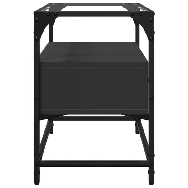 vidaXL tv-bord med glastop 60x35x51 cm konstrueret træ sort